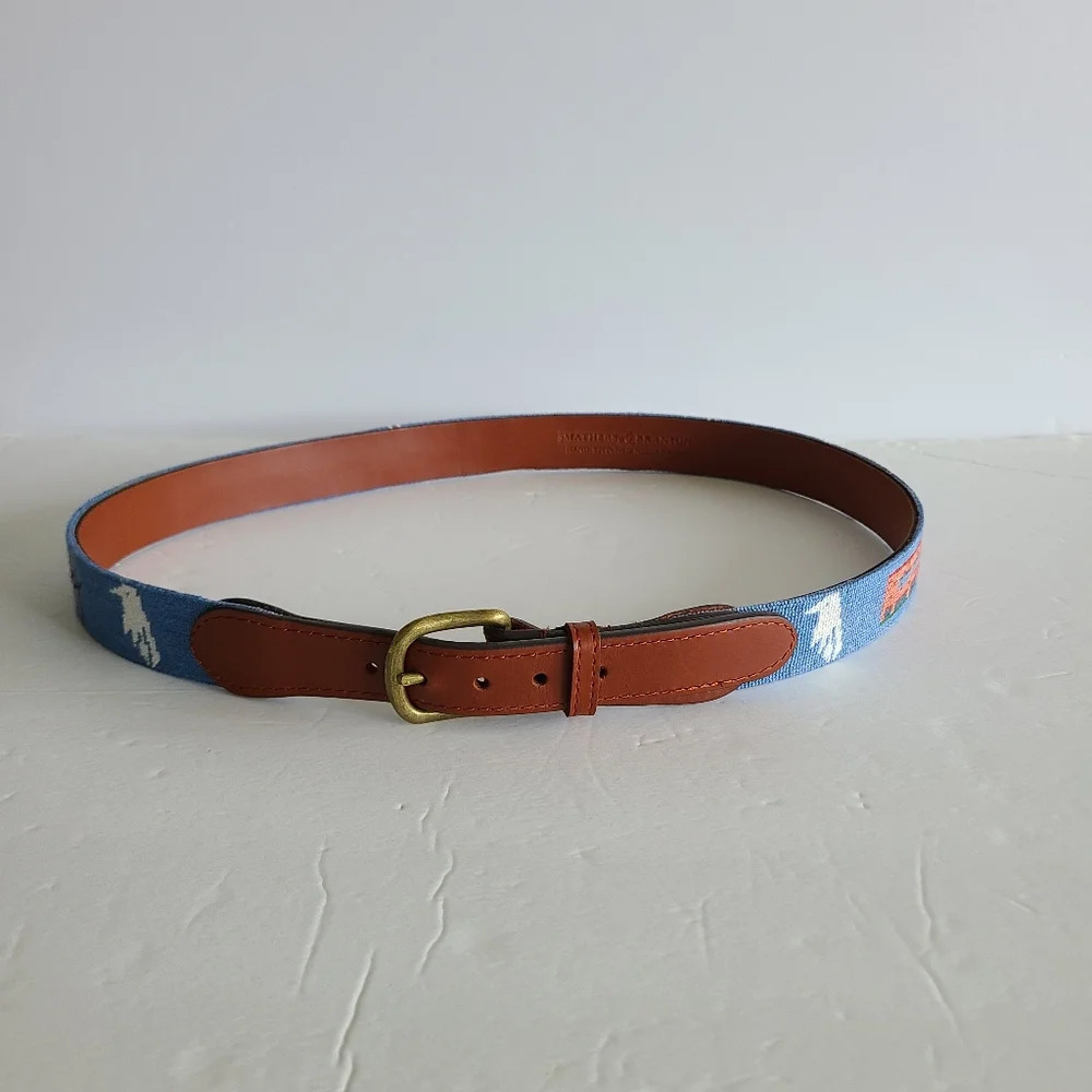 Smathers & Branson Grow Walley Main event Men's  needlepoint leather and canvas